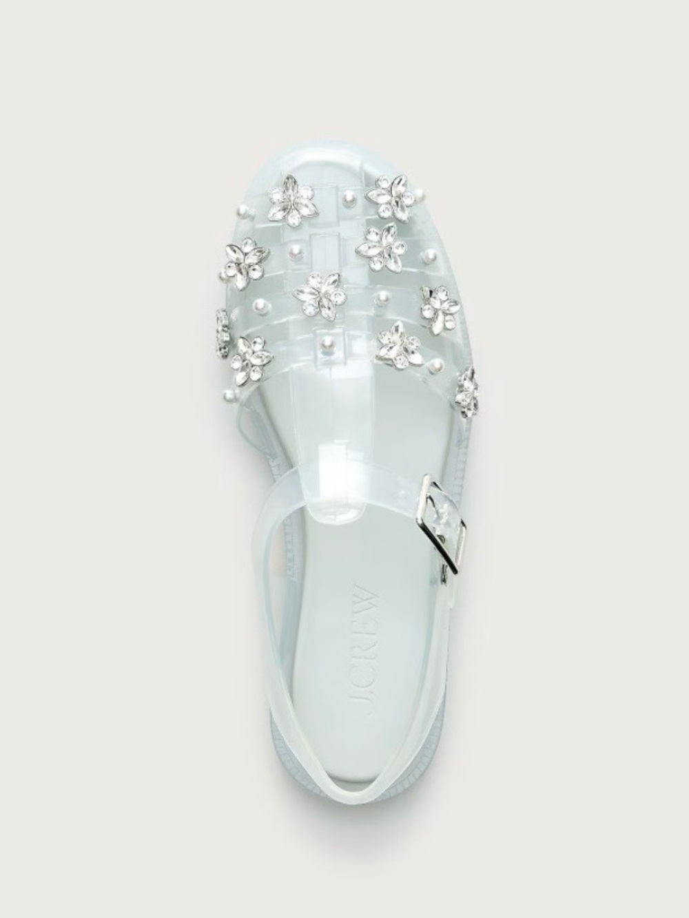 NWT J. Crew Embellished fisherman jelly sandals Size 9M  Milky Clear